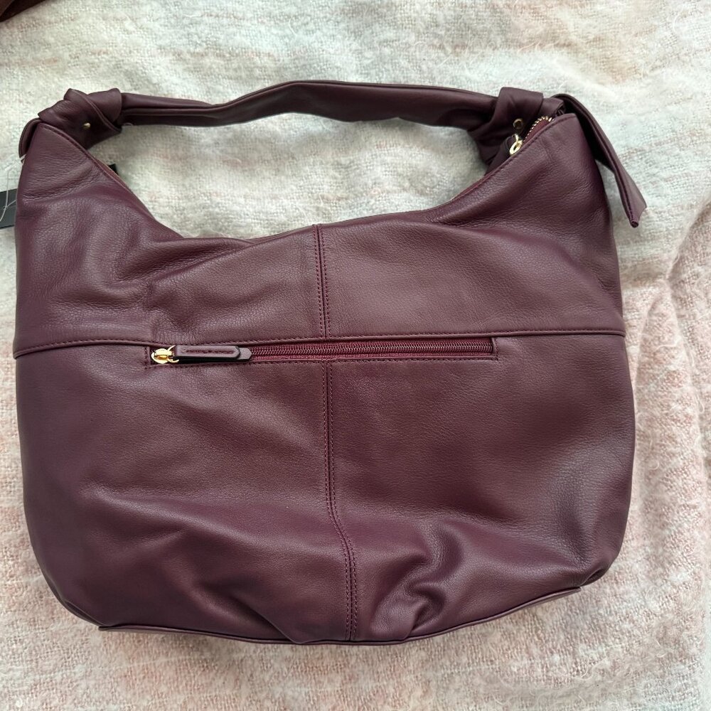 New Tignanello Eggplant Genuine Leather Shoulder Bag!